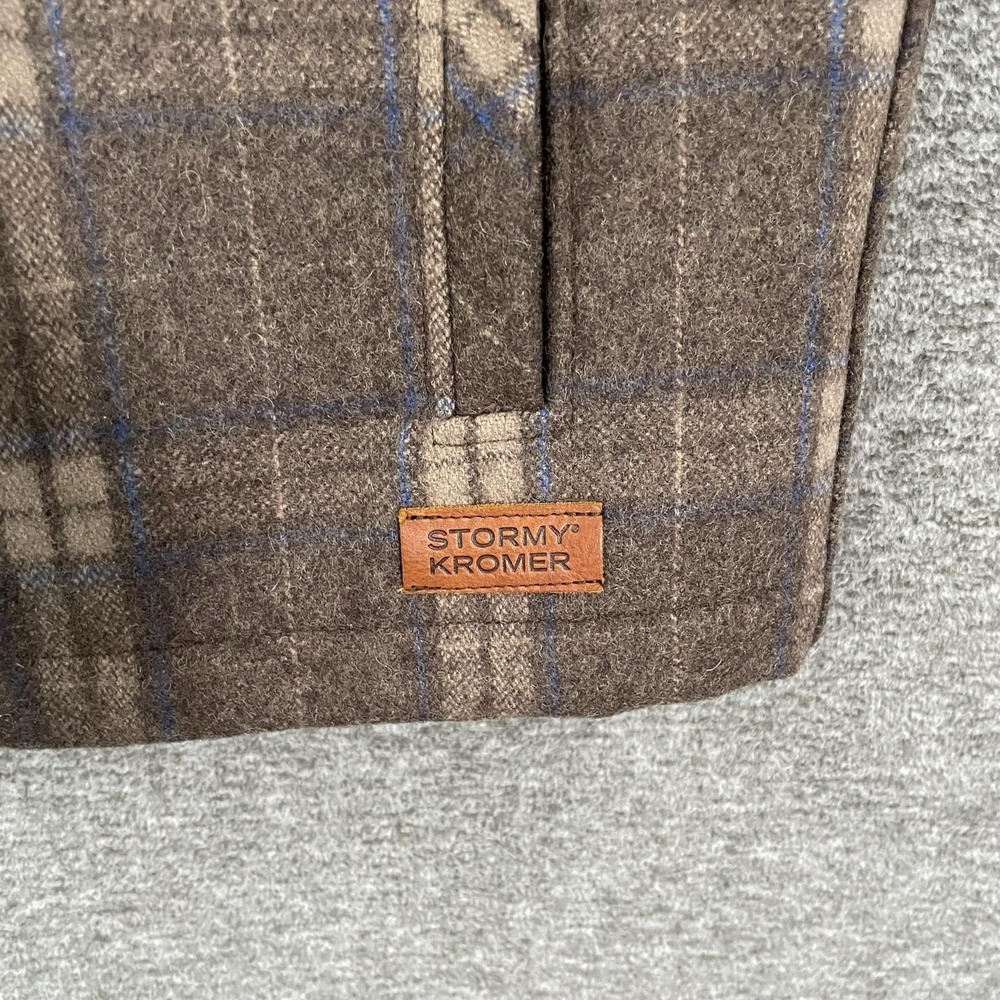 Stormy Kromer The Ironwood Vest Mens Large Brown Wool Plaid Full Zip Outdoor - Picture 3 of 10